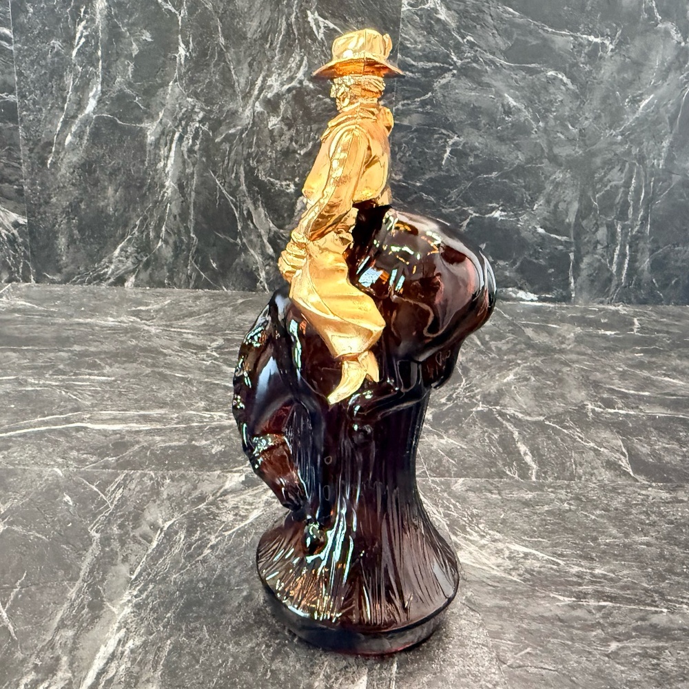 AVON Bucking Bronco and Cowboy Amber Bottle - Picture 4 of 16